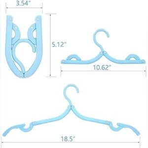 One Foldable Travel Clothes Hanger in Light Blue